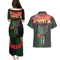 New Zealand and Australia ANZAC Day Couples Matching Puletasi and Hawaiian Shirt Lest We Forget Indigenous and Maori Pattern LT03 - Polynesian Pride