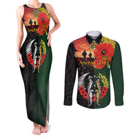 New Zealand and Australia ANZAC Day Couples Matching Tank Maxi Dress and Long Sleeve Button Shirt Lest We Forget Indigenous and Maori Pattern LT03 Multicolor - Polynesian Pride