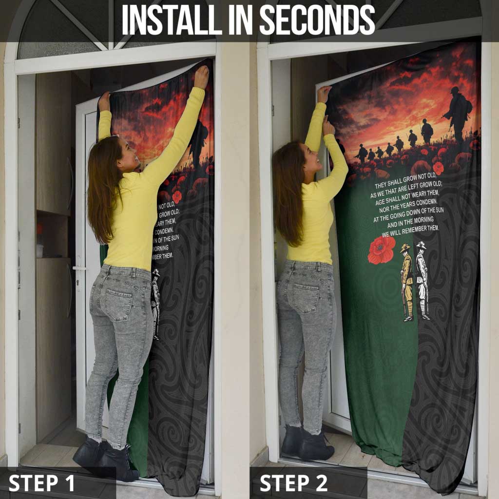 New Zealand and Australia ANZAC Day Door Cover Lest We Forget Indigenous and Maori Pattern