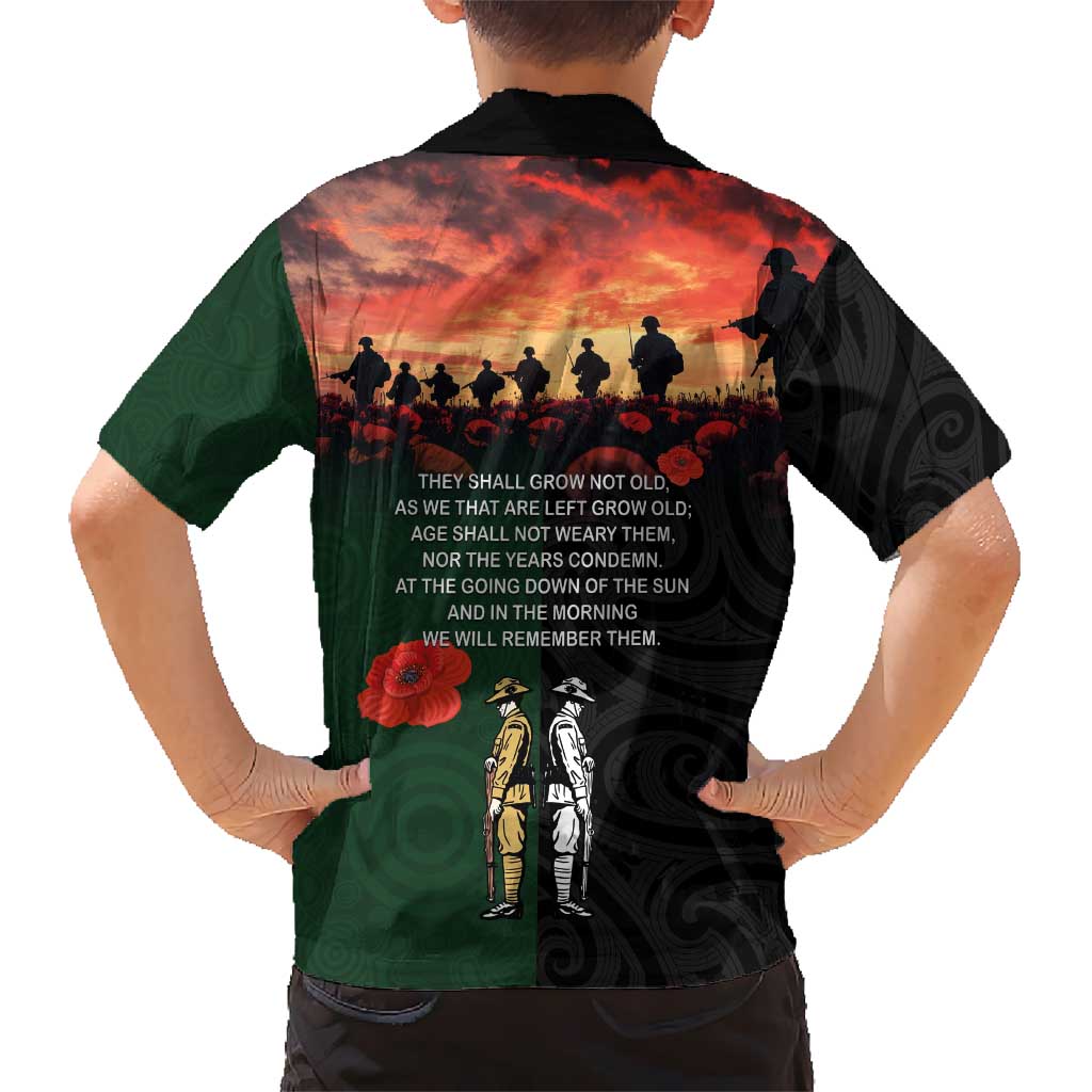 New Zealand and Australia ANZAC Day Family Matching Mermaid Dress and Hawaiian Shirt Lest We Forget Indigenous and Maori Pattern LT03 - Polynesian Pride