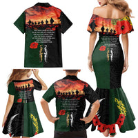 New Zealand and Australia ANZAC Day Family Matching Mermaid Dress and Hawaiian Shirt Lest We Forget Indigenous and Maori Pattern LT03 - Polynesian Pride