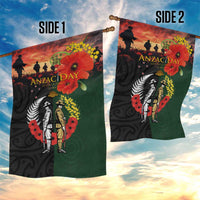New Zealand and Australia ANZAC Day Garden Flag Lest We Forget Indigenous and Maori Pattern LT03 - Polynesian Pride