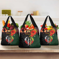 New Zealand and Australia ANZAC Day Grocery Bag Lest We Forget Indigenous and Maori Pattern