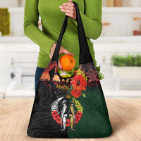 New Zealand and Australia ANZAC Day Grocery Bag Lest We Forget Indigenous and Maori Pattern