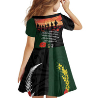 New Zealand and Australia ANZAC Day Kid Short Sleeve Dress Lest We Forget Indigenous and Maori Pattern LT03 - Polynesian Pride