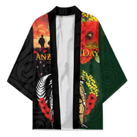 New Zealand and Australia ANZAC Day Kimono Lest We Forget Indigenous and Maori Pattern LT03 Unisex Multicolor - Polynesian Pride