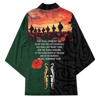 New Zealand and Australia ANZAC Day Kimono Lest We Forget Indigenous and Maori Pattern LT03 - Polynesian Pride