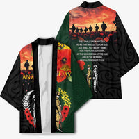 New Zealand and Australia ANZAC Day Kimono Lest We Forget Indigenous and Maori Pattern LT03 - Polynesian Pride