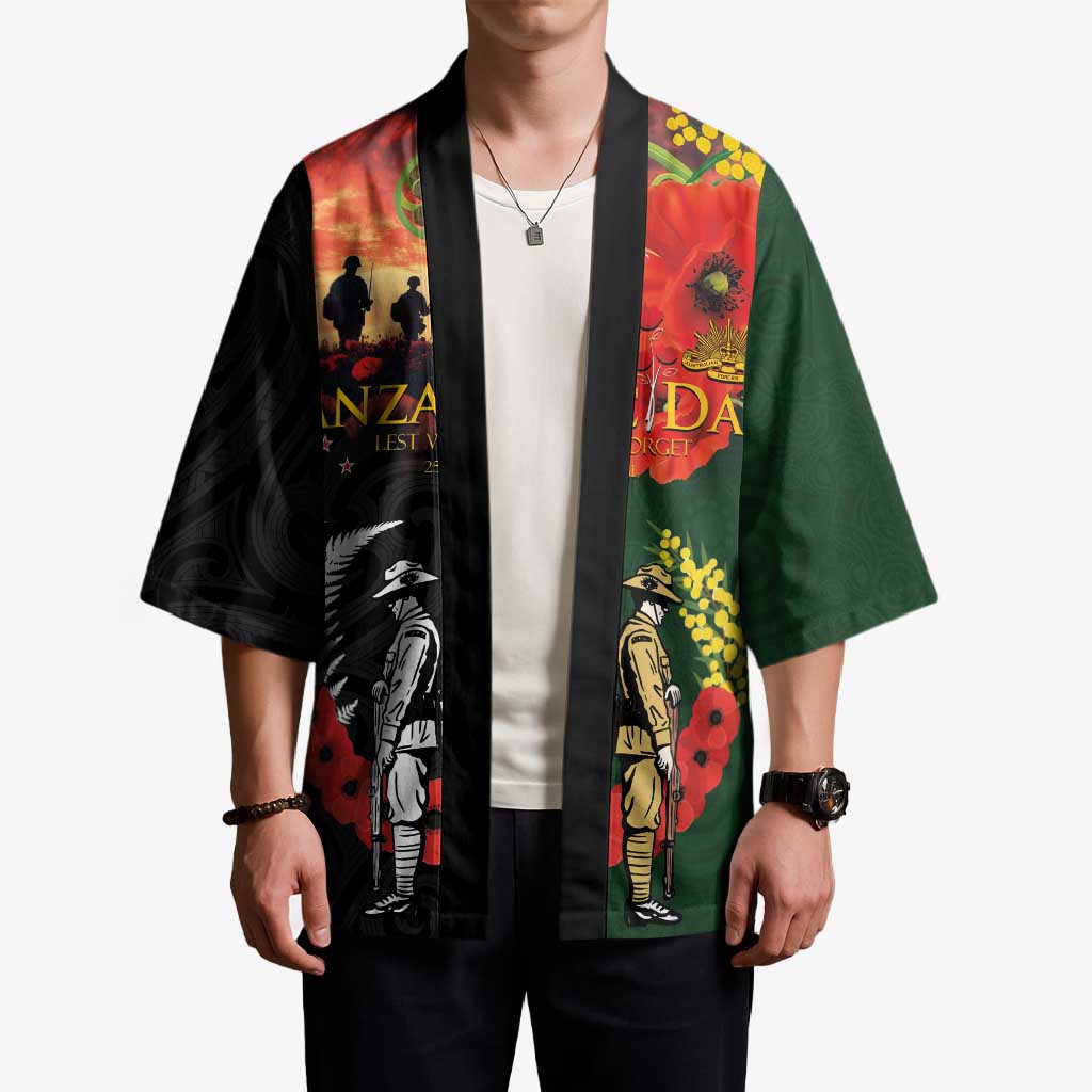 New Zealand and Australia ANZAC Day Kimono Lest We Forget Indigenous and Maori Pattern LT03 - Polynesian Pride