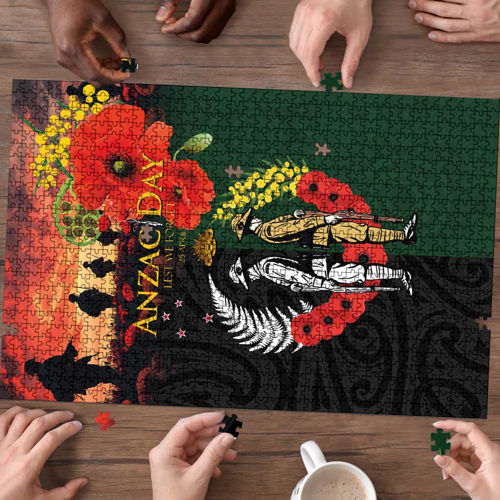 New Zealand and Australia ANZAC Day Puzzle Lest We Forget Indigenous and Maori Pattern LT03 - Polynesian Pride