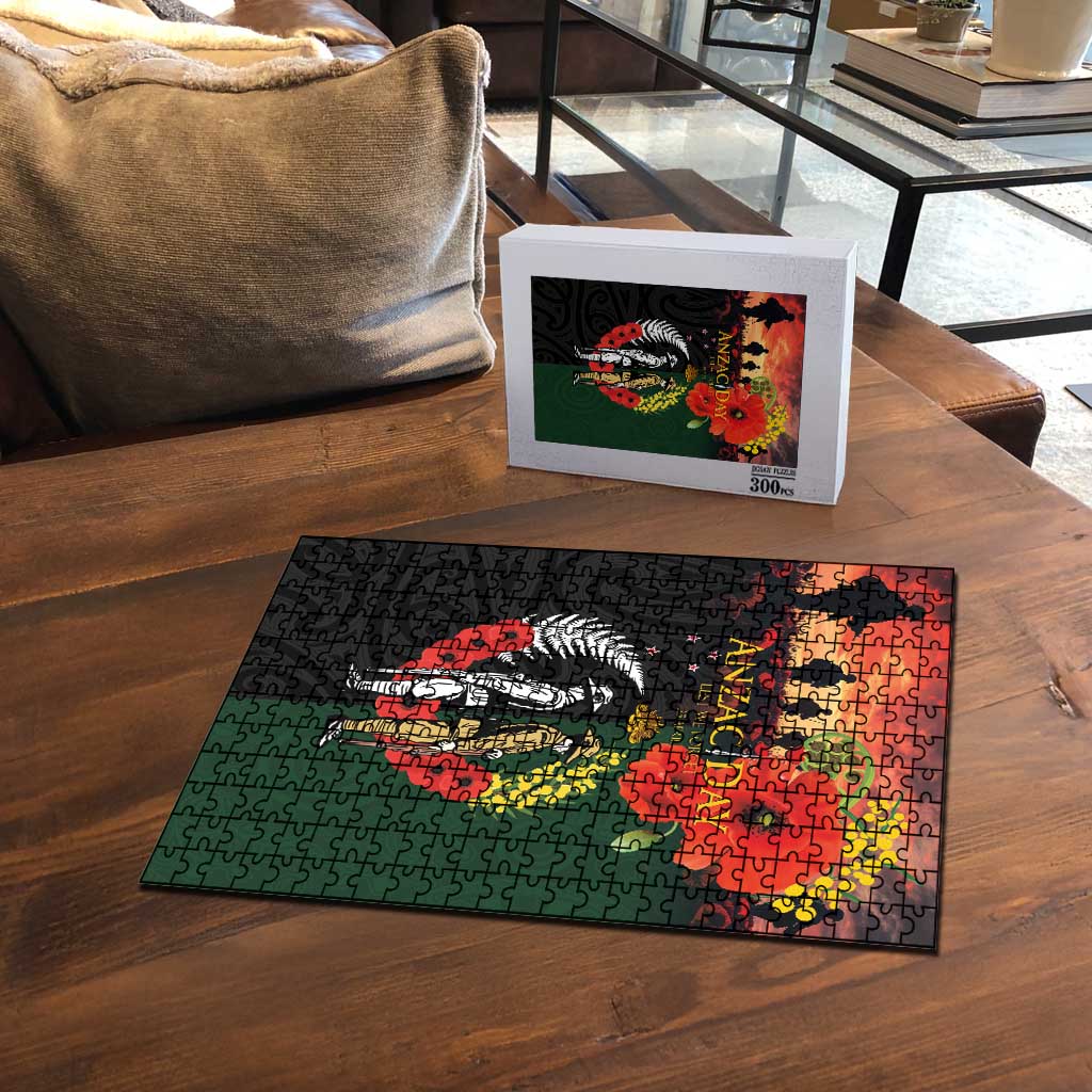 New Zealand and Australia ANZAC Day Puzzle Lest We Forget Indigenous and Maori Pattern LT03 - Polynesian Pride