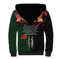 New Zealand and Australia ANZAC Day Sherpa Hoodie Lest We Forget Indigenous and Maori Pattern LT03 - Polynesian Pride