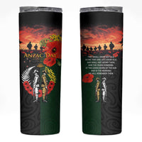New Zealand and Australia ANZAC Day Skinny Tumbler Lest We Forget Indigenous and Maori Pattern LT03 Multicolor - Polynesian Pride