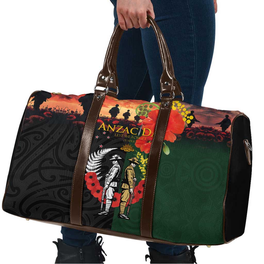 New Zealand and Australia ANZAC Day Travel Bag Lest We Forget Indigenous and Maori Pattern