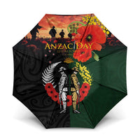 New Zealand and Australia ANZAC Day Umbrella Lest We Forget Indigenous and Maori Pattern