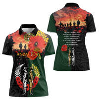 New Zealand and Australia ANZAC Day Women Polo Shirt Lest We Forget Indigenous and Maori Pattern LT03 - Polynesian Pride