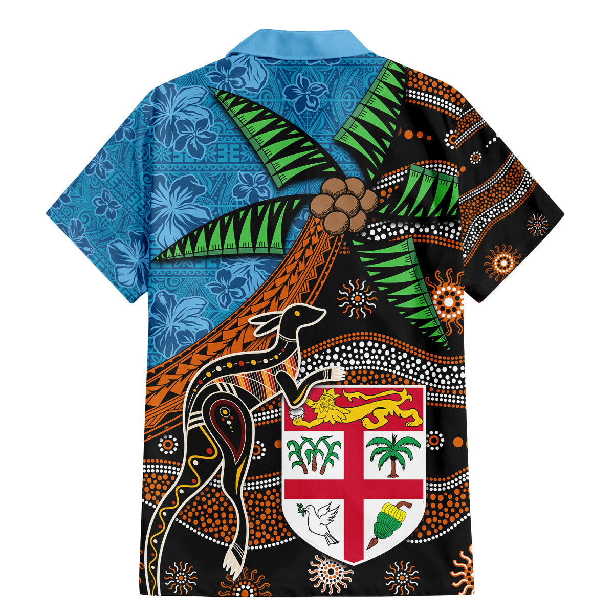 Fiji and Australia Family Matching Mermaid Dress and Hawaiian Shirt Fijian and Aboriginal mix Culture LT03 - Polynesian Pride