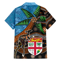 Fiji and Australia Family Matching Short Sleeve Bodycon Dress and Hawaiian Shirt Fijian and Aboriginal mix Culture LT03 - Polynesian Pride