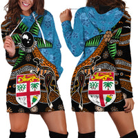 Fiji and Australia Hoodie Dress Fijian and Aboriginal mix Culture LT03 - Polynesian Pride