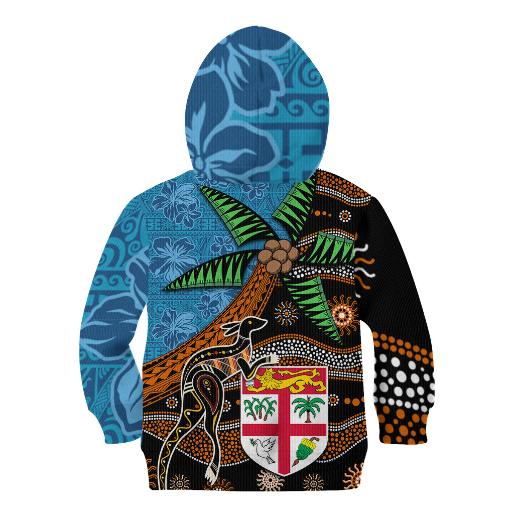 Fiji and Australia Kid Hoodie Fijian and Aboriginal mix Culture LT03 - Polynesian Pride