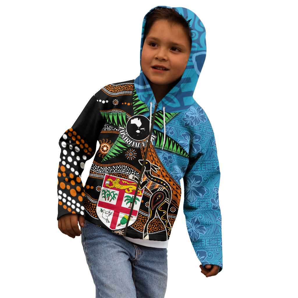 Fiji and Australia Kid Hoodie Fijian and Aboriginal mix Culture LT03 - Polynesian Pride