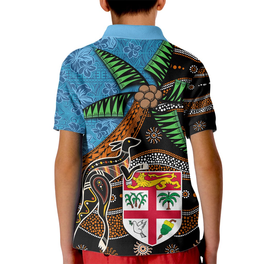 Fiji and Australia Kid Polo Shirt Fijian and Aboriginal mix Culture LT03 - Polynesian Pride