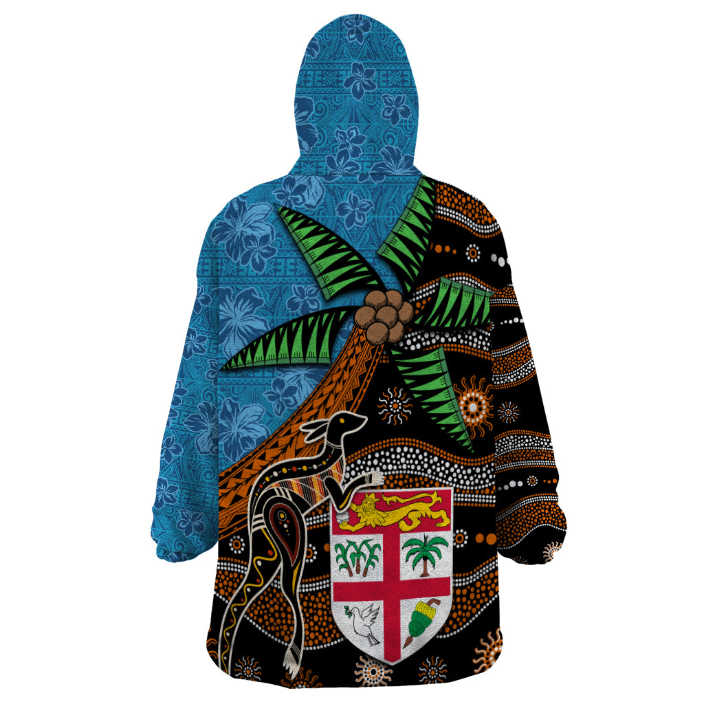 Fiji and Australia Wearable Blanket Hoodie Fijian and Aboriginal mix Culture LT03 - Polynesian Pride