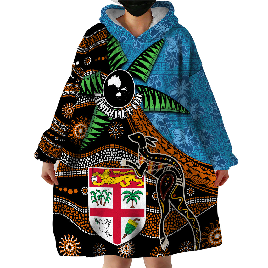 Fiji and Australia Wearable Blanket Hoodie Fijian and Aboriginal mix Culture LT03 - Polynesian Pride