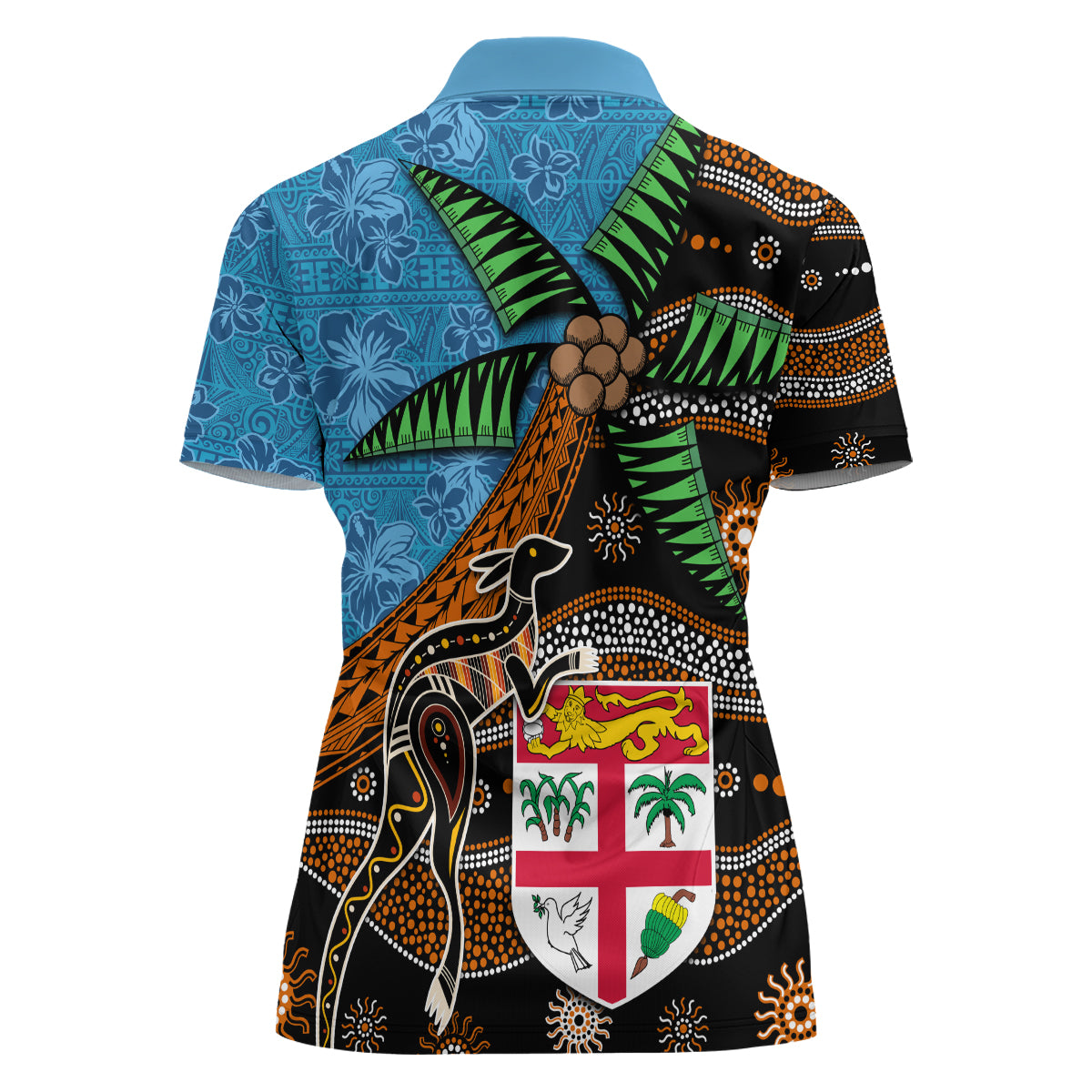 Fiji and Australia Women Polo Shirt Fijian and Aboriginal mix Culture LT03 - Polynesian Pride