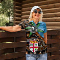 Fiji and Australia Women Polo Shirt Fijian and Aboriginal mix Culture LT03 - Polynesian Pride