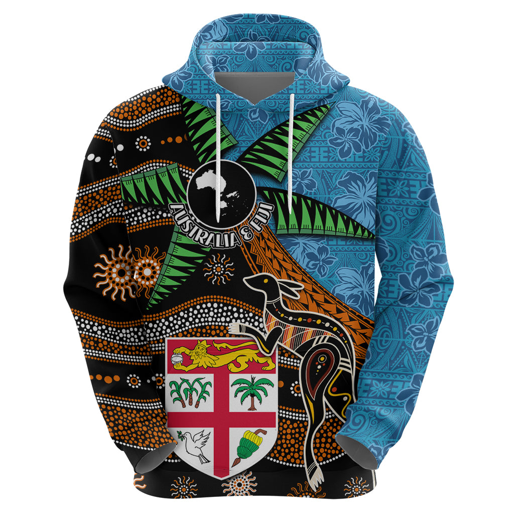 Fiji and Australia Zip Hoodie Fijian and Aboriginal mix Culture LT03 - Polynesian Pride