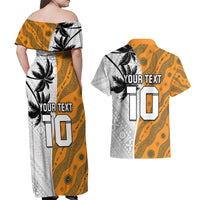 Custom Fiji and Australia Rugby Couples Matching Off Shoulder Maxi Dress and Hawaiian Shirt Tapa Mix Aboriginal Pattern Half Style LT03 - Polynesian Pride