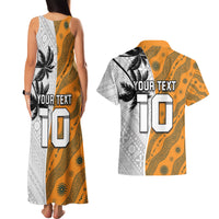 Custom Fiji and Australia Rugby Couples Matching Tank Maxi Dress and Hawaiian Shirt Tapa Mix Aboriginal Pattern Half Style LT03 - Polynesian Pride