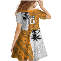 Custom Fiji and Australia Rugby Family Matching Mermaid Dress and Hawaiian Shirt Tapa Mix Aboriginal Pattern Half Style LT03 - Polynesian Pride