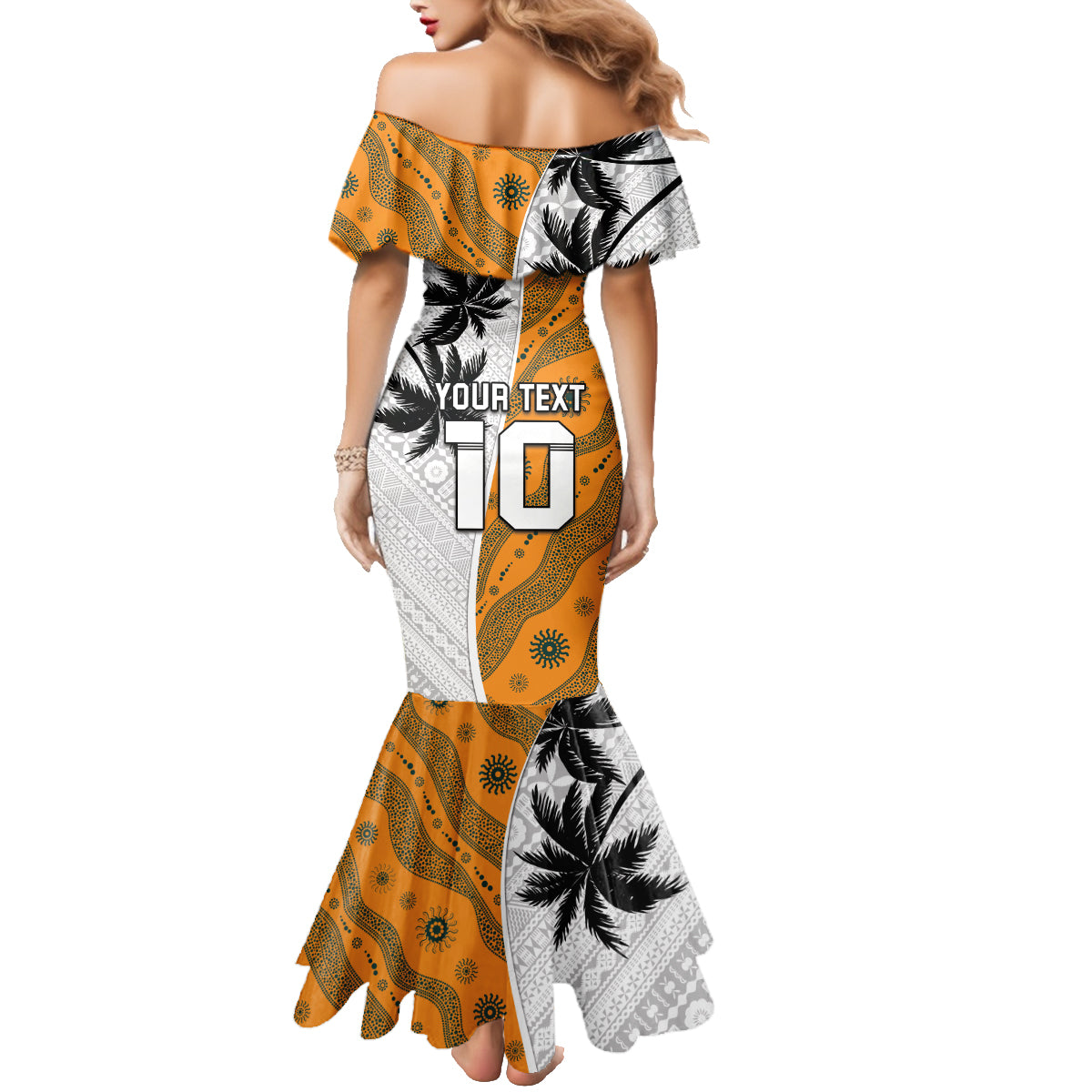 Custom Fiji and Australia Rugby Family Matching Mermaid Dress and Hawaiian Shirt Tapa Mix Aboriginal Pattern Half Style LT03 - Polynesian Pride