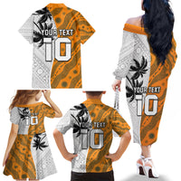 Custom Fiji and Australia Rugby Family Matching Off The Shoulder Long Sleeve Dress and Hawaiian Shirt Tapa Mix Aboriginal Pattern Half Style LT03 - Polynesian Pride
