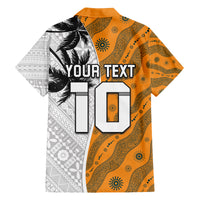 Custom Fiji and Australia Rugby Family Matching Puletasi and Hawaiian Shirt Tapa Mix Aboriginal Pattern Half Style LT03 - Polynesian Pride