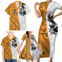 Custom Fiji and Australia Rugby Family Matching Short Sleeve Bodycon Dress and Hawaiian Shirt Tapa Mix Aboriginal Pattern Half Style LT03 - Polynesian Pride
