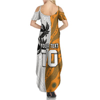 Custom Fiji and Australia Rugby Family Matching Summer Maxi Dress and Hawaiian Shirt Tapa Mix Aboriginal Pattern Half Style LT03 - Polynesian Pride