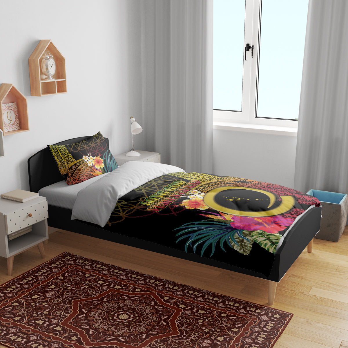 Vanuatu Independence Day Bedding Set Sand Drawing Melanesian Vibes
