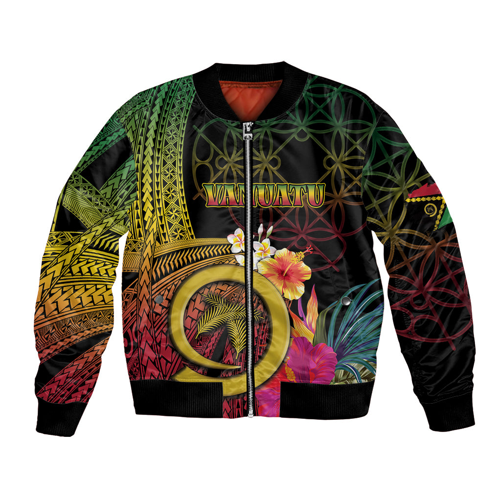 Vanuatu Independence Day Bomber Jacket Sand Drawing Melanesian Vibes