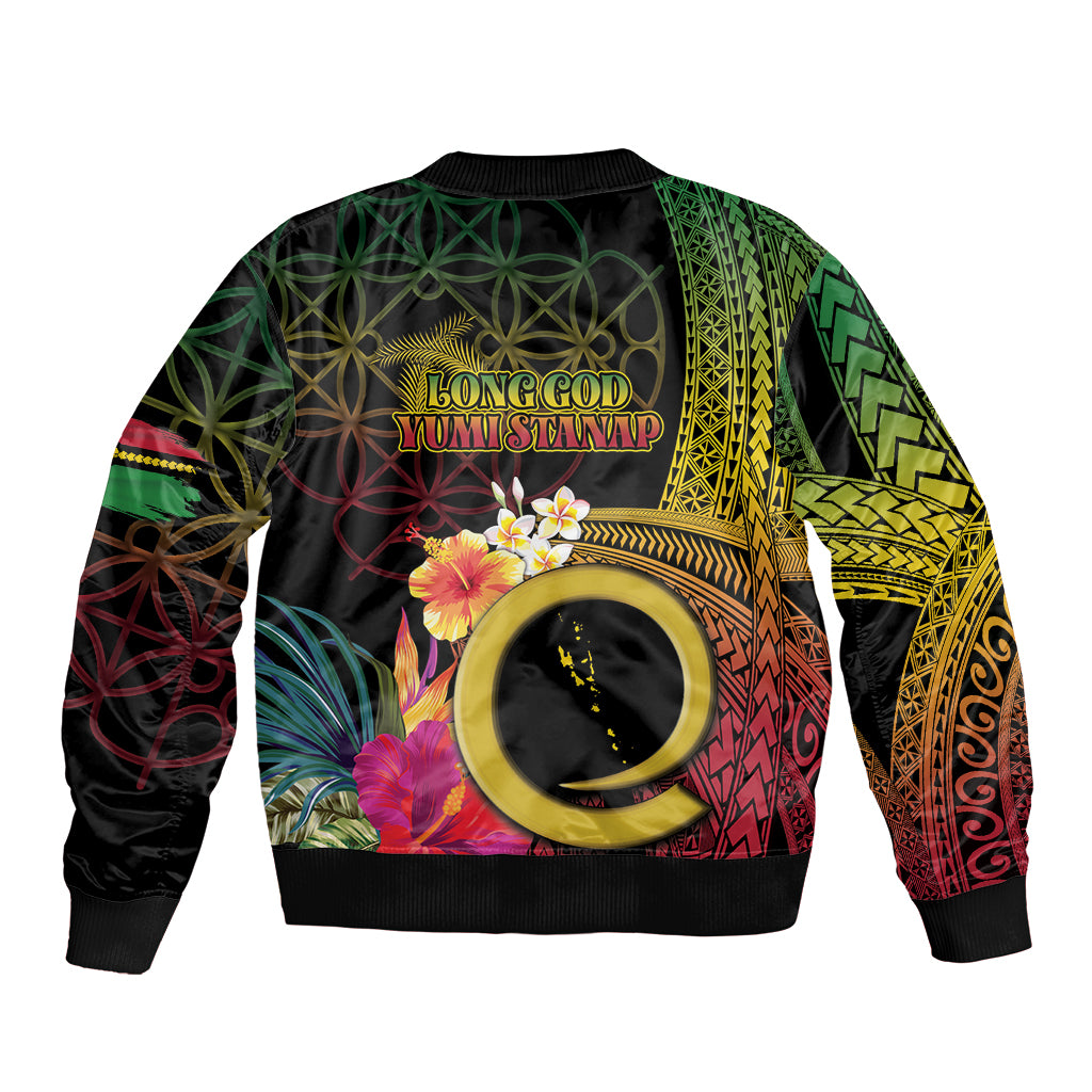 Vanuatu Independence Day Bomber Jacket Sand Drawing Melanesian Vibes