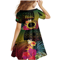 Vanuatu Independence Day Family Matching Mermaid Dress and Hawaiian Shirt Sand Drawing Melanesian Vibes LT03 - Polynesian Pride