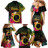 Vanuatu Independence Day Family Matching Mermaid Dress and Hawaiian Shirt Sand Drawing Melanesian Vibes LT03 - Polynesian Pride