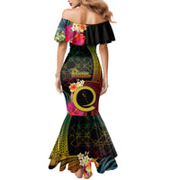 Vanuatu Independence Day Family Matching Mermaid Dress and Hawaiian Shirt Sand Drawing Melanesian Vibes LT03 - Polynesian Pride