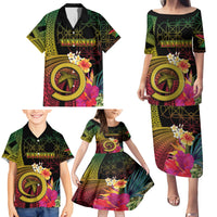 Vanuatu Independence Day Family Matching Puletasi and Hawaiian Shirt Sand Drawing Melanesian Vibes LT03 - Polynesian Pride