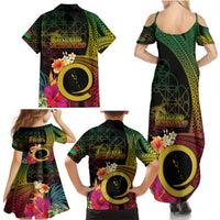 Vanuatu Independence Day Family Matching Summer Maxi Dress and Hawaiian Shirt Sand Drawing Melanesian Vibes LT03 - Polynesian Pride
