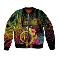 Vanuatu Selebretem 44th Indipendens Dei Bomber Jacket Sand Drawing Melanesian Vibes