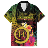 Vanuatu Selebretem 44th Indipendens Dei Family Matching Long Sleeve Bodycon Dress and Hawaiian Shirt Sand Drawing Melanesian Vibes LT03 Dad's Shirt - Short Sleeve Black - Polynesian Pride
