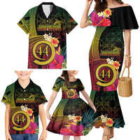 Vanuatu Selebretem 44th Indipendens Dei Family Matching Mermaid Dress and Hawaiian Shirt Sand Drawing Melanesian Vibes LT03 - Polynesian Pride